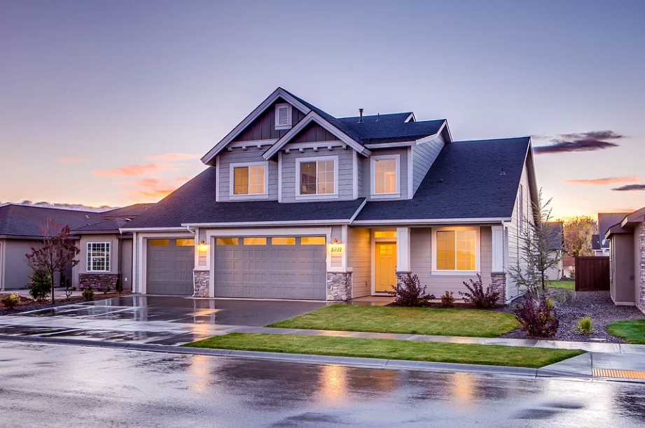 a nice house with a lawn